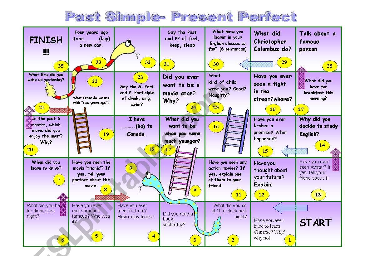 past simple and present perfect - ESL worksheet by hosseint Present Perfect Past Simple Test