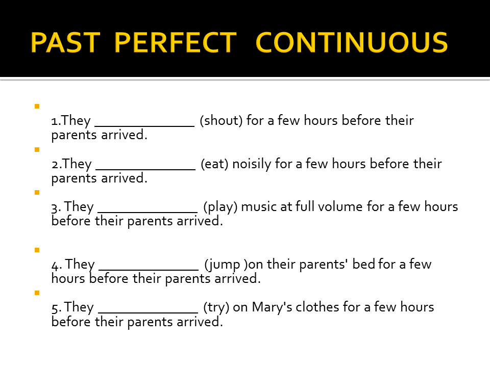 Past simple continuous perfect test Cwiczenia Past Simple Continuous Perfect