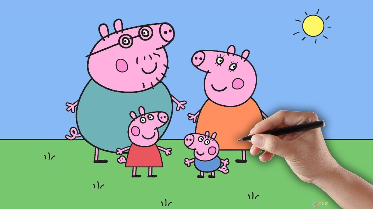 Peppa - Jak narysować Świnke Peppe - Rysowanie dla dziecikrok po kroku Jak Narysować świnkę Peppe Krok Po Kroku