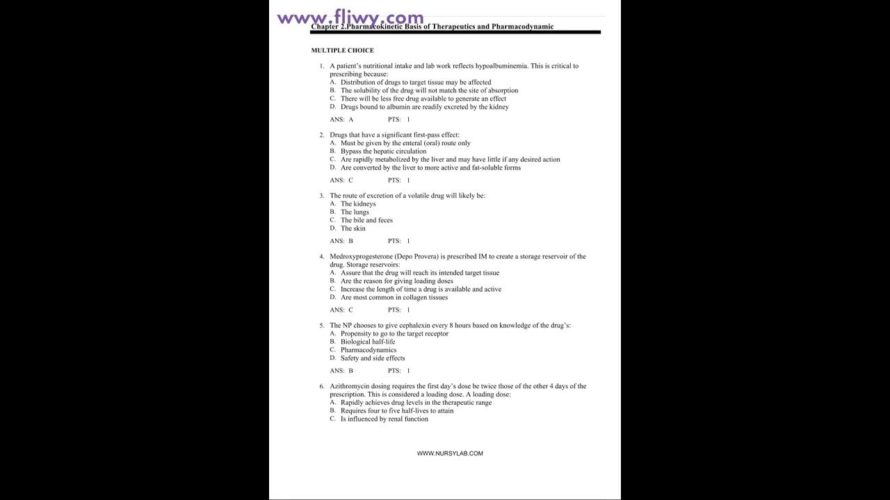 Pharmacotherapeutics for Advanced Practice- A Practical Approach 5th Pharmacotherapeutics For Advanced Practice Test Bank