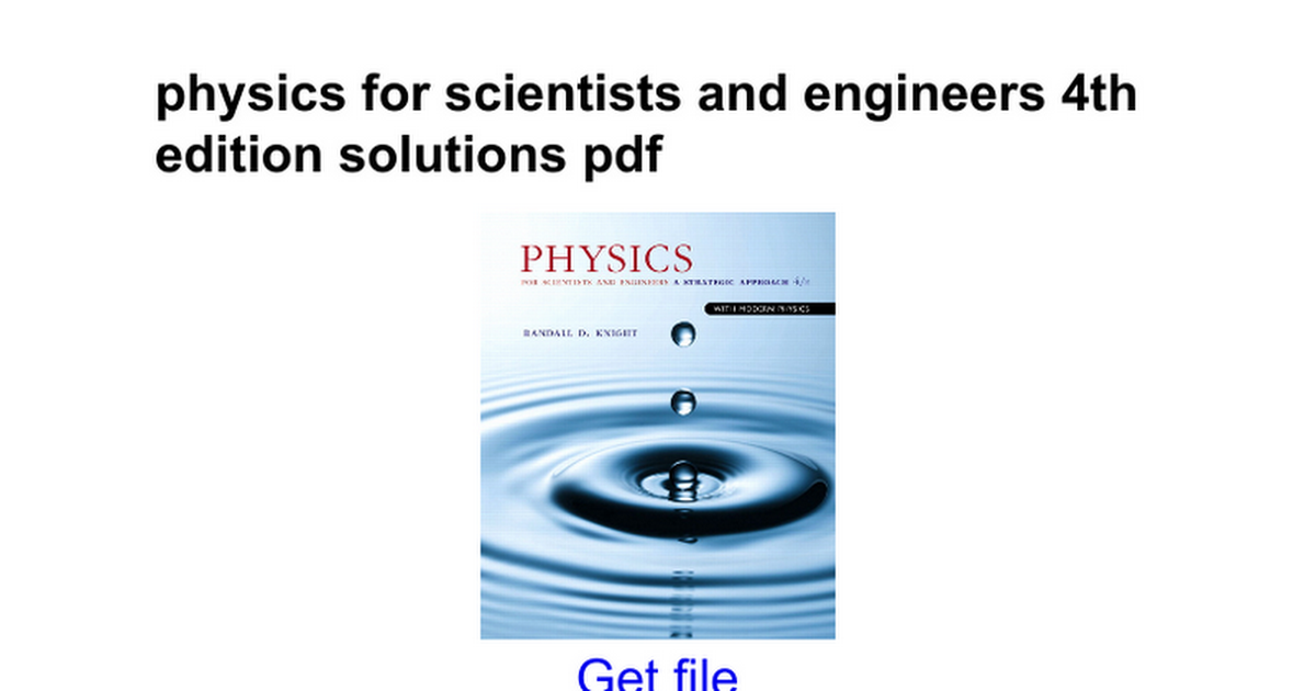 Physics For Scientists Engineers 4th Edition Pdf