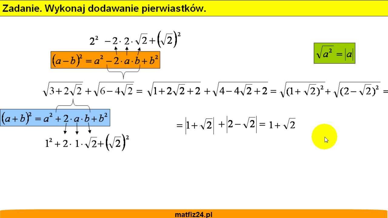 Pierwiastki - Dodawanie pierwiastków - Matfiz24.pl - YouTube Dodawanie Pierwiastkw O Rznych Podstawach