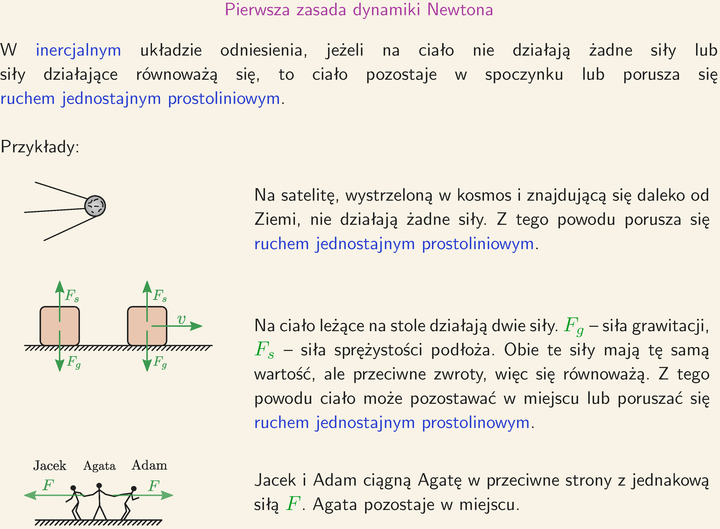 Pierwsza zasada dynamiki Newtona Zasady Dynamiki Newtona Klasa 7 Zadania