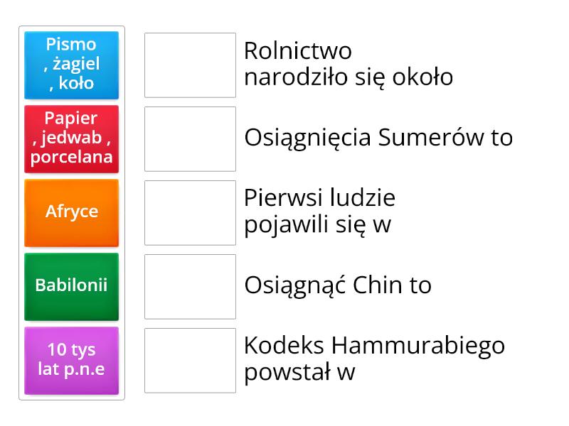 Pierwsze Cywilizacje Klasa 5 Sprawdzian