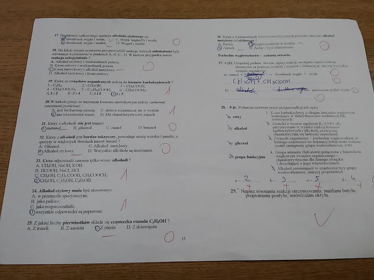 PILNE!!! Sprawdziany z chemii kl 3 gim dział Pochodne węglowodorów Pochodne Węglowodorów Sprawdzian Nowa Era Klasa 8