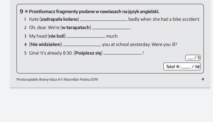 Angielski Test C Klasa 6