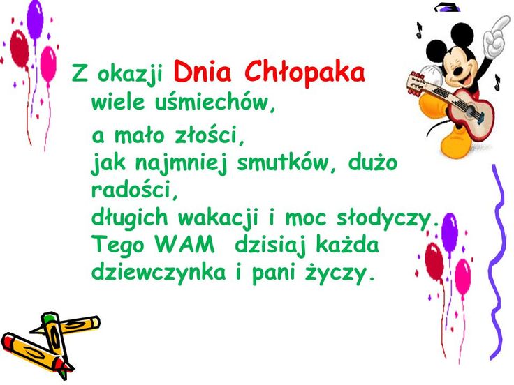 Dzień Chłopaka Wierszyki Na Gazetke