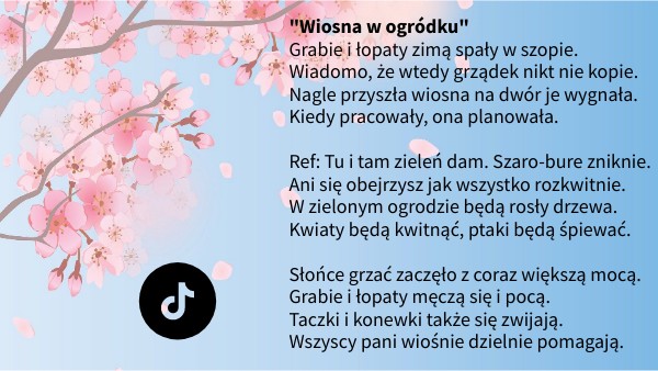 piosenka Wiosna w ogródku | Genially Tekst Piosenki Wiosna W Ogrodzie