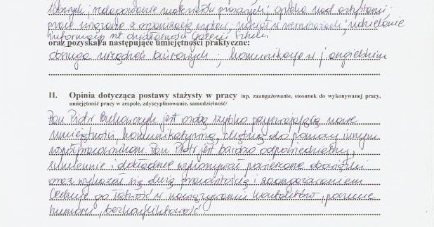 Pozytywna Opinia O Stazyscie Wzr
