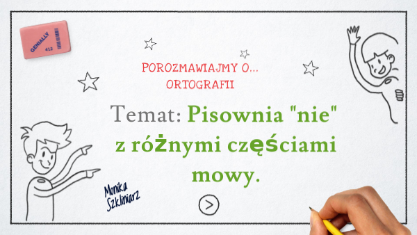 Pisownia "nie" z różnymi częściami mowy Dyktando Nie Z Różnymi Częściami Mowy