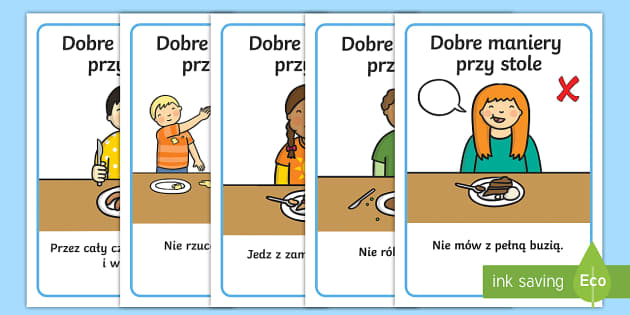 Plakaty Dobre maniery przy stole (teacher made) - Twinkl Dobre Maniery Dla Miłych Ludzi Którzy Czasem Mówią Kurwa