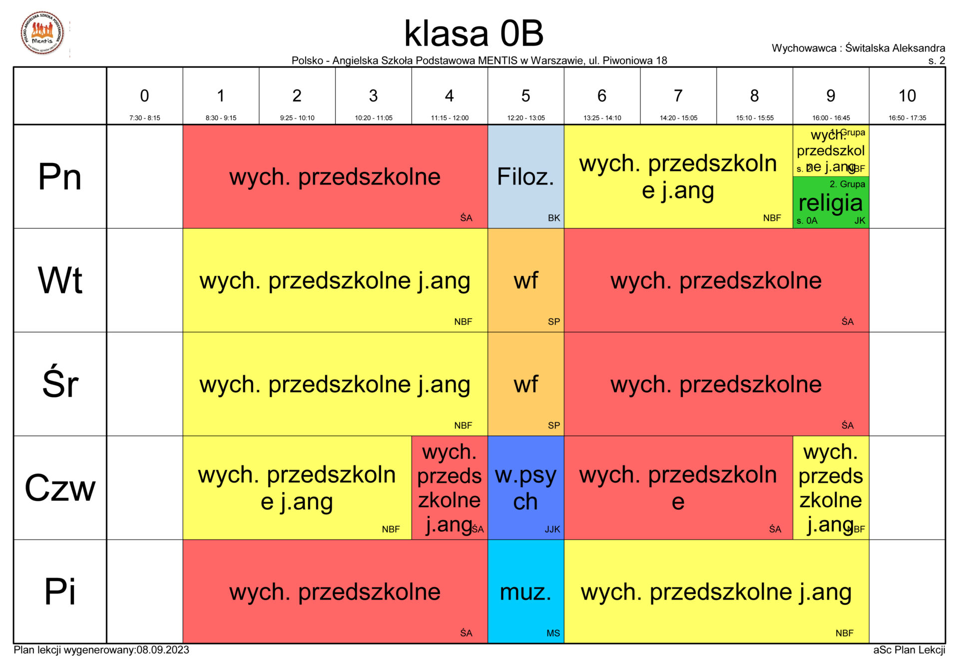Szkola Podstawowa Nr 84 Warszawa Plan Lekcji