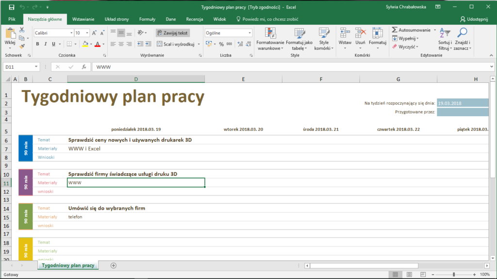 Miesięczny Plan Pracy W żłobku