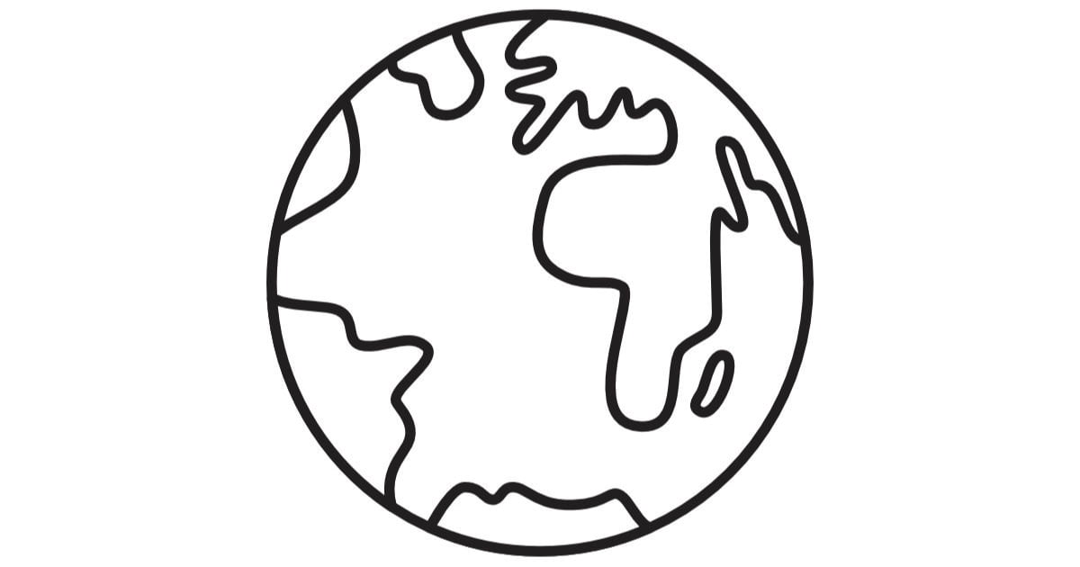 Planeta Ziemia: Darmowa kolorowanka online i do druku dla dzieci Planeta Ziemia Rysunek Dla Dzieci