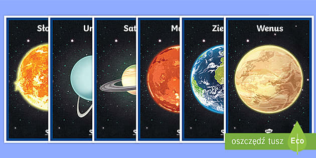 Planety Układu Słonecznego | Kosmos | Plakaty - Twinkl W Tabeli Zostały Przedstawione Planety Układu Słonecznego