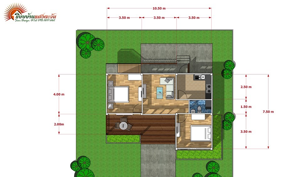 Planos de una pequeña casita de campo con mirador en el segundo nivel Planos De Casas De Campo Pequenas