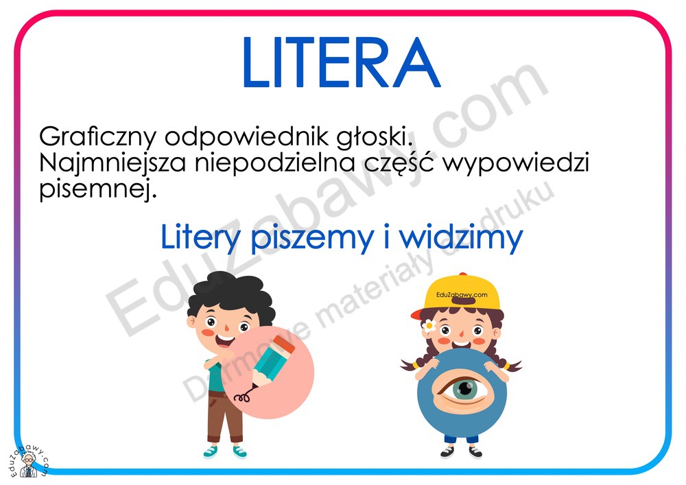 Plansze dydaktyczne: Głoska a litera: co to jest, jak rozróżnić Co To Jest Głoska Litera Sylaba