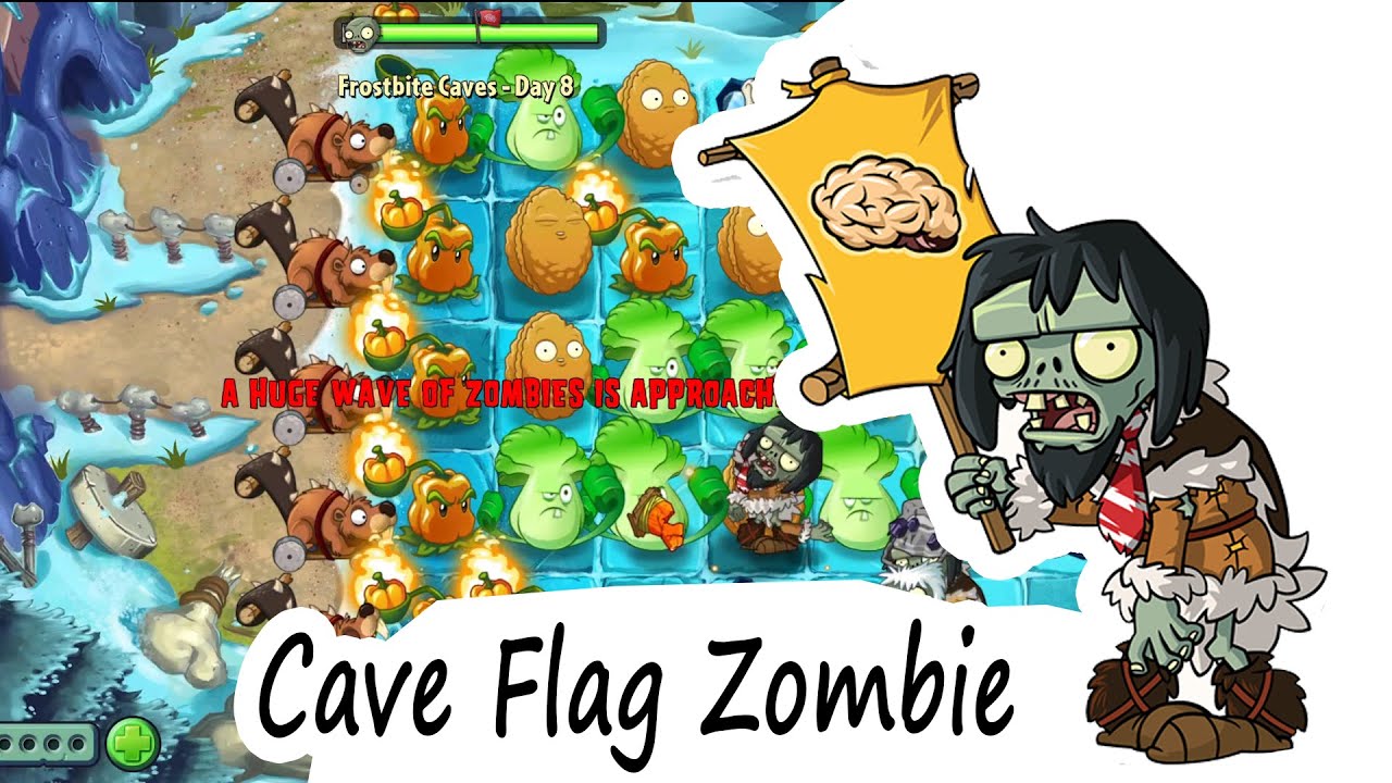 Plants vs Zombies 2, Frostbite Caves Day, Cave Flag Zombies win or not Plants Vs Zombies 2 Flag Zombie