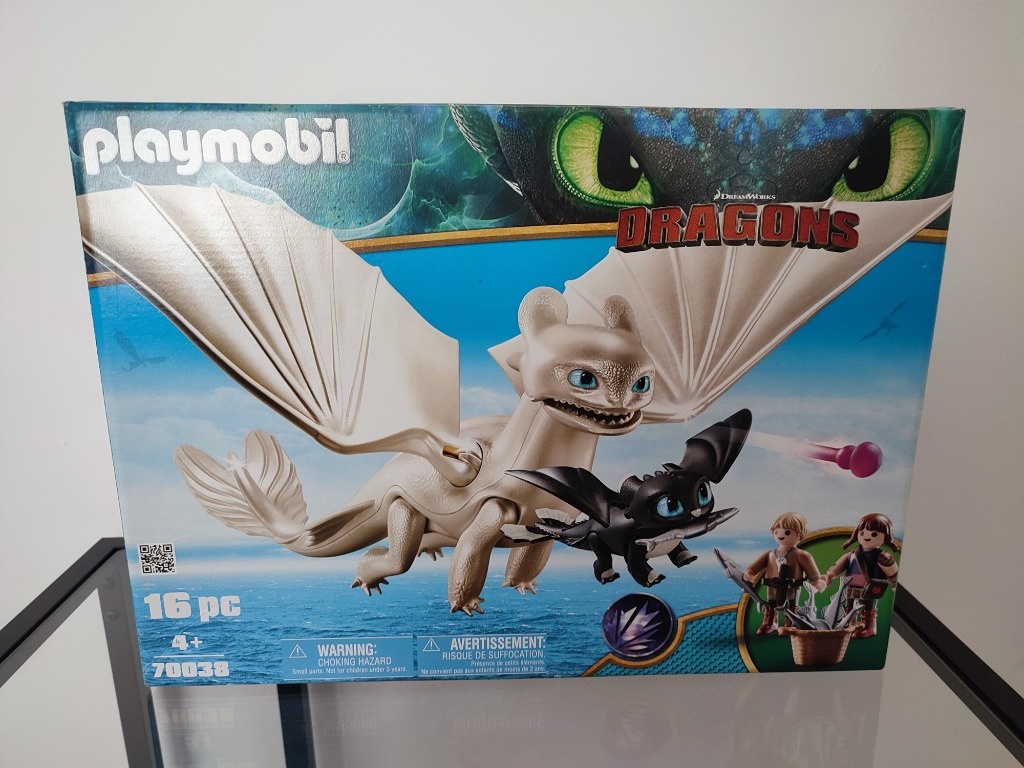 PLAYMOBIL 70038 SMOK SZCZERBATEK + BIALA FURIA JAK WYTRESOWAC SMOKA Jak Wytresowac Smoka Biala Furia