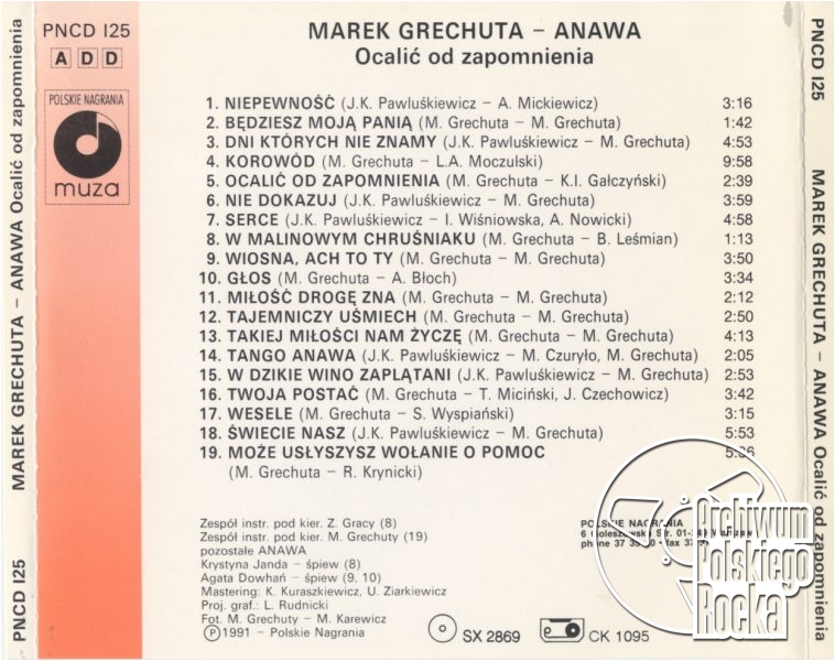 Płyta: Marek Grechuta - Ocalić od zapomnienia - Archiwum Polskiego Marek Grechuta Ocalic Od Zapomnienia Tekst