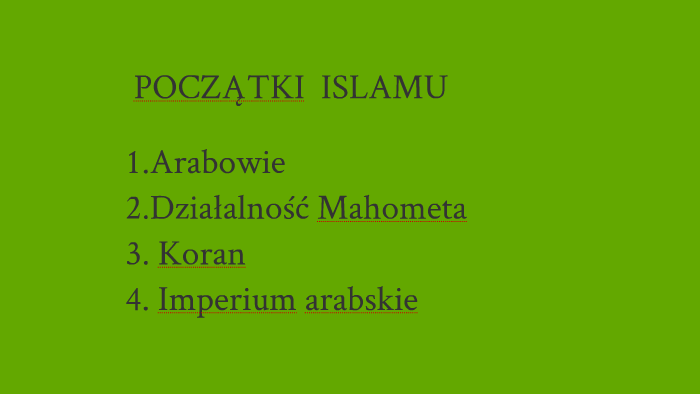 POCZĄTKI ISLAMU klasa V by Aga Wi on Prezi Arabowie I Poczatki Islamu Klasa 5