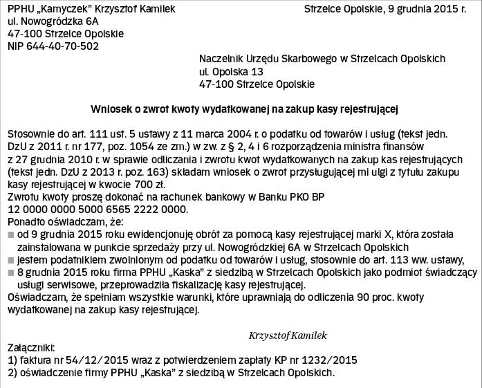 Podanie O Zwrot Opłaty Skarbowej 440 Zł