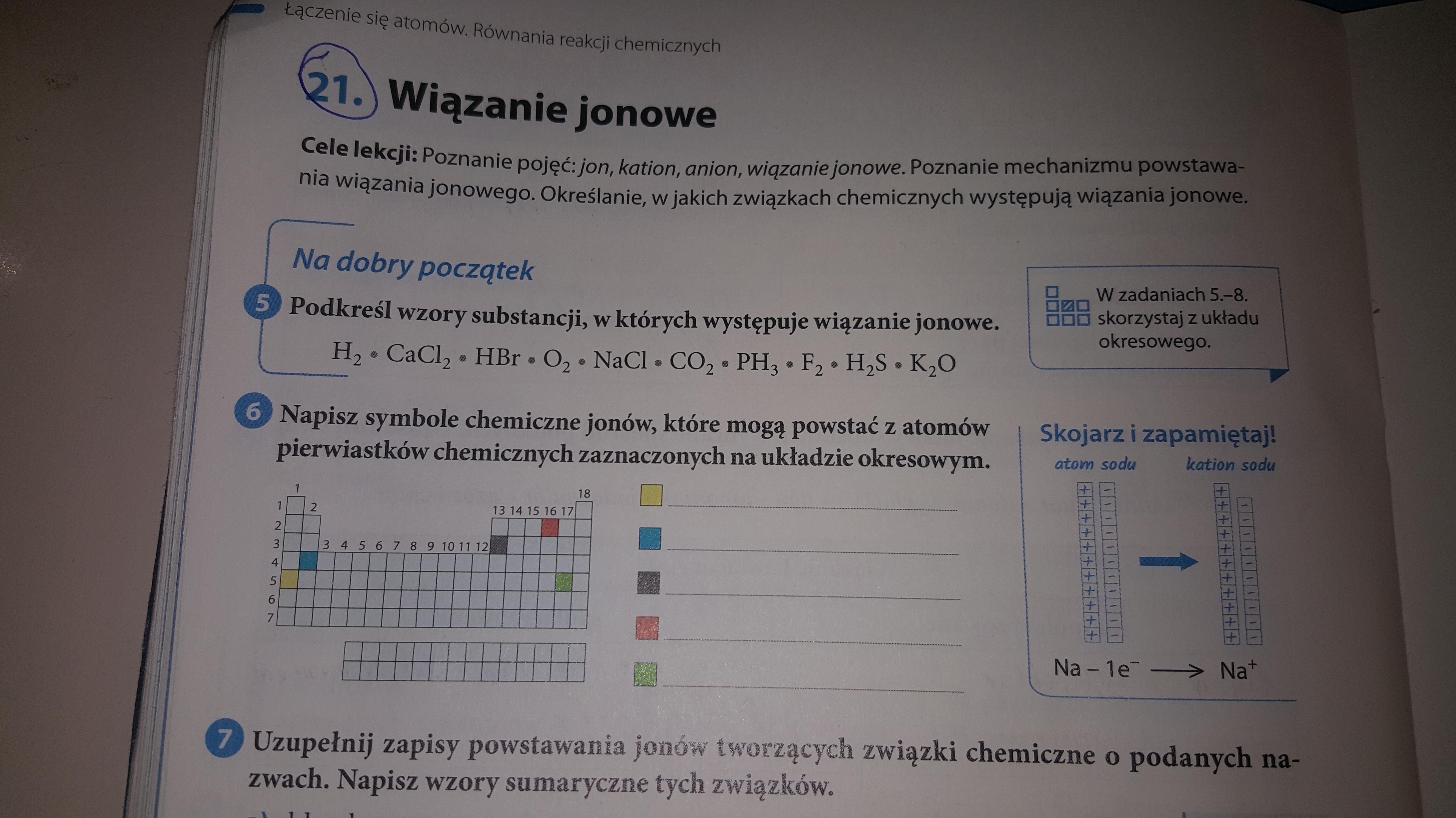 Podkreśl Wzory Substancji W Których Występuje Wiązanie Jonowe