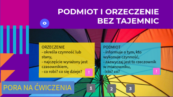 podmiot - orzeczenie - wypowiedzenia - kl. 4 Podmiot I Orzeczenie Klasa 4