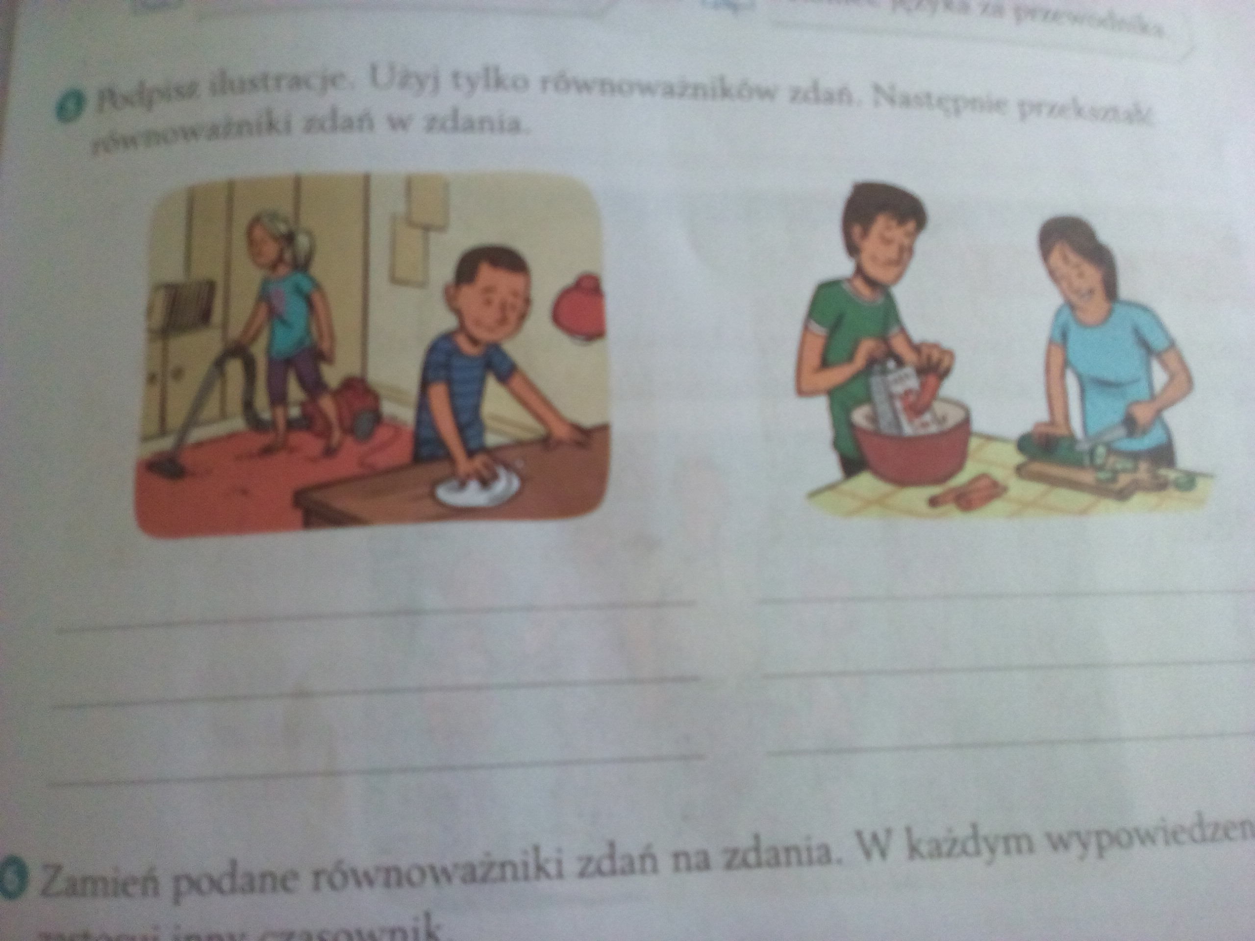 Podpisz Ilustracje Użyj Tylko Równoważników Zdań