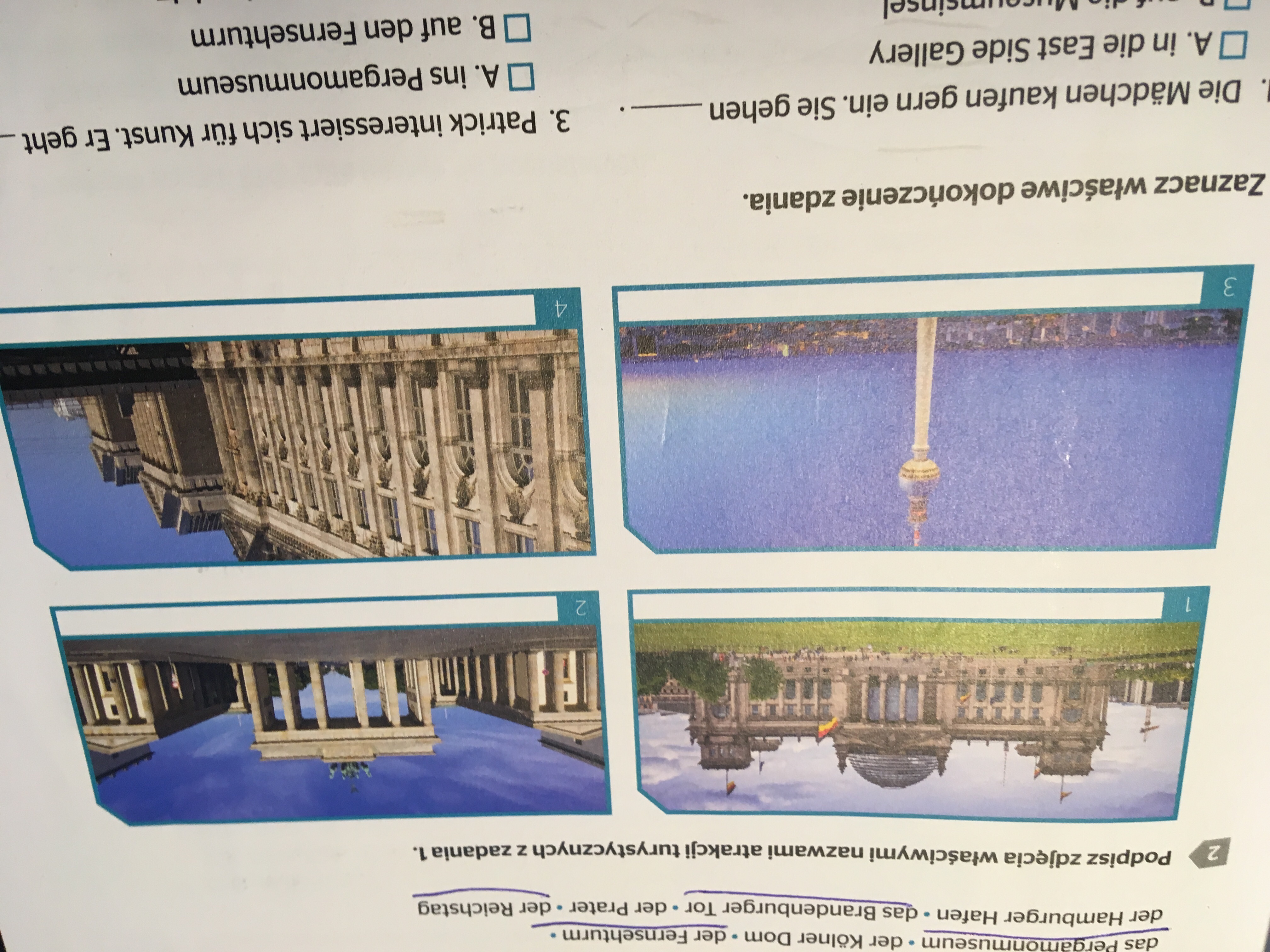 Podpisz Zdjecia Wlasciwymi Nazwami Atrakcji Turystycznych Z Zadania Pierwszego