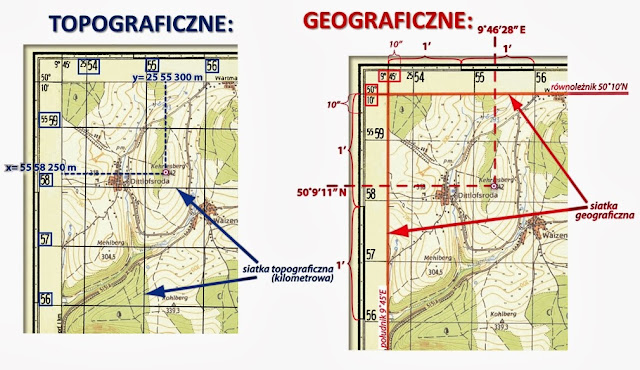 Podstawy kartografii: Ćw. 5. Współrzędne topograficzne i geograficzne Jak Obliczyć Współrzędne Geograficzne Z Minutami