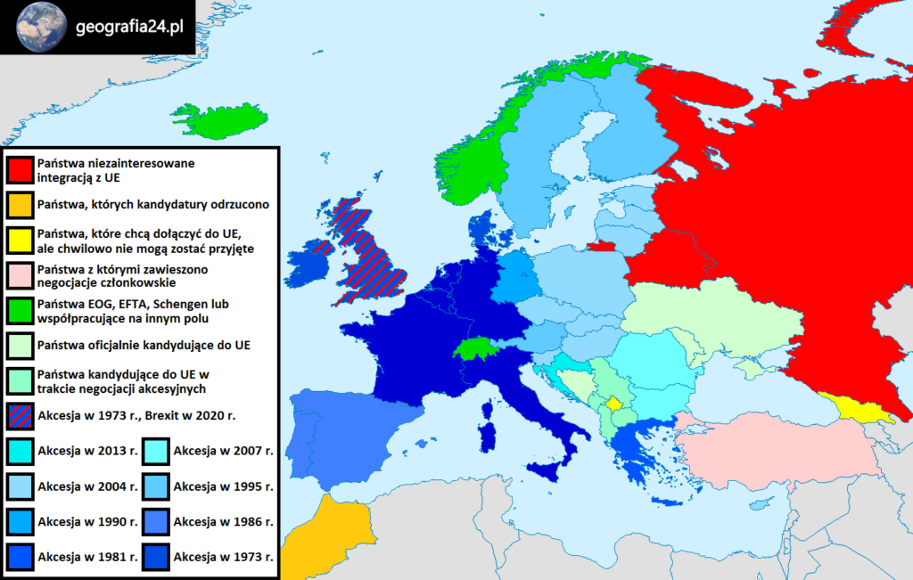 Podział polityczny Europy | Geografia24.pl Slowenia Unia Europejska Od Kiedy