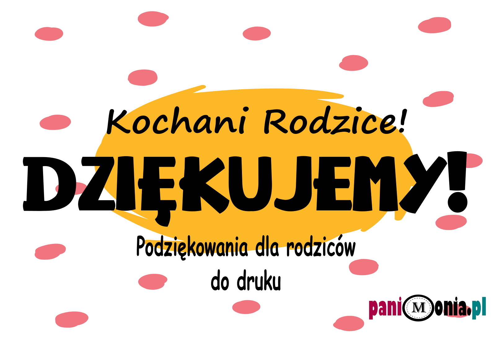 Podziękowania Dla Rodziców Przedszkole Do Druku