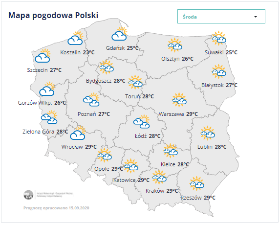 Mapa Polski Z Prognozą Pogody Do Druku