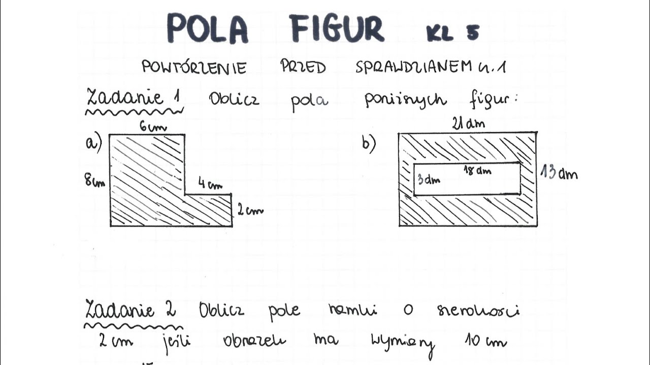 Pola figur - klasa 5 - GWO - Matematyka z plusem - sprawdzian - pdf w Sprawdzian Z Wielokatow Klasa 5
