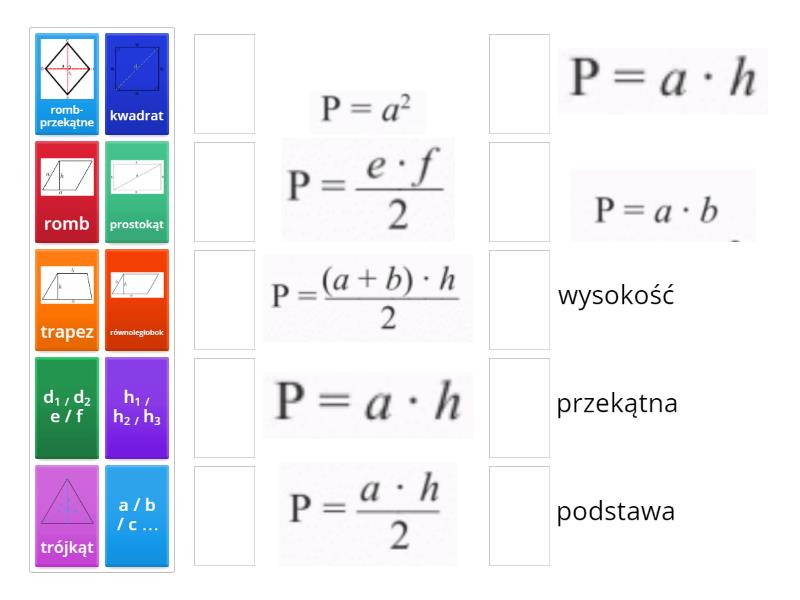 Pola figur: klasa 5. - Match up Pola Figur Klasa 5 Karty Pracy