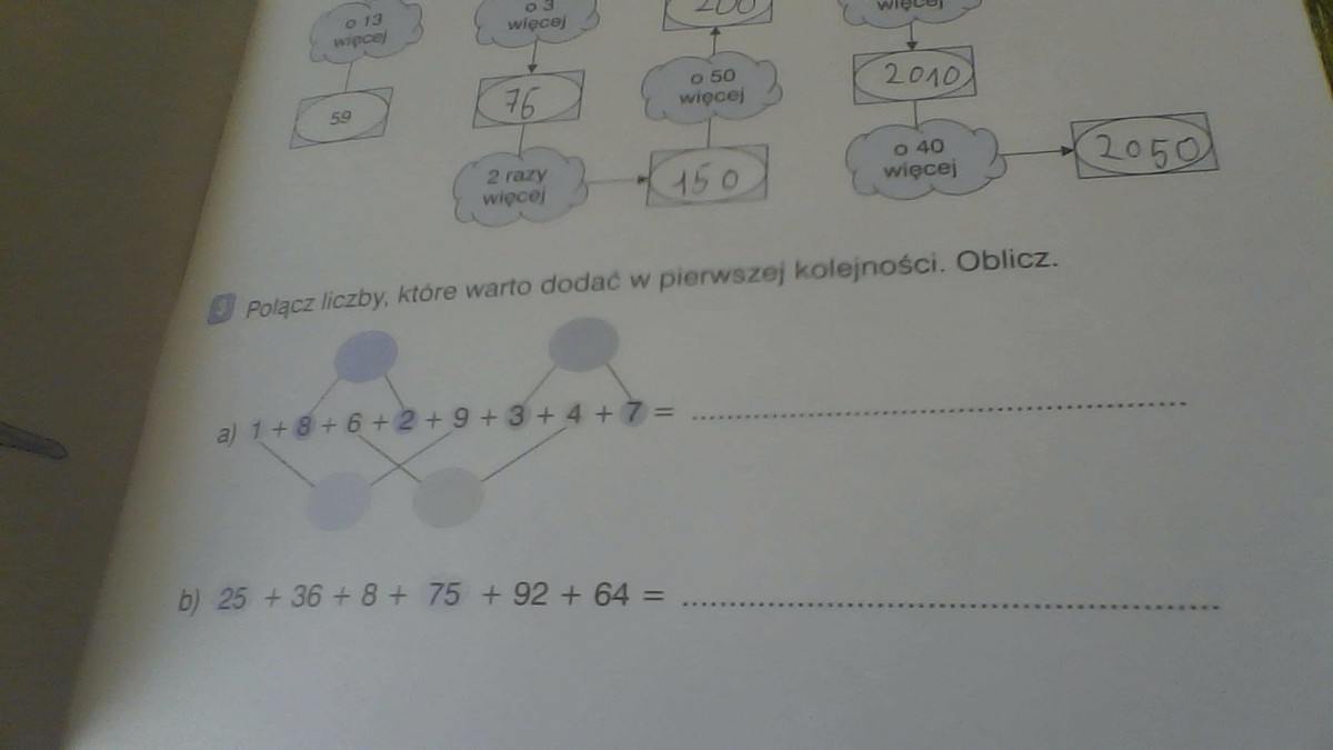 Połącz Liczby Które Warto Dodać W Pierwszej Kolejności Oblicz Oblicz Wartość Wyrażenia 7x 1