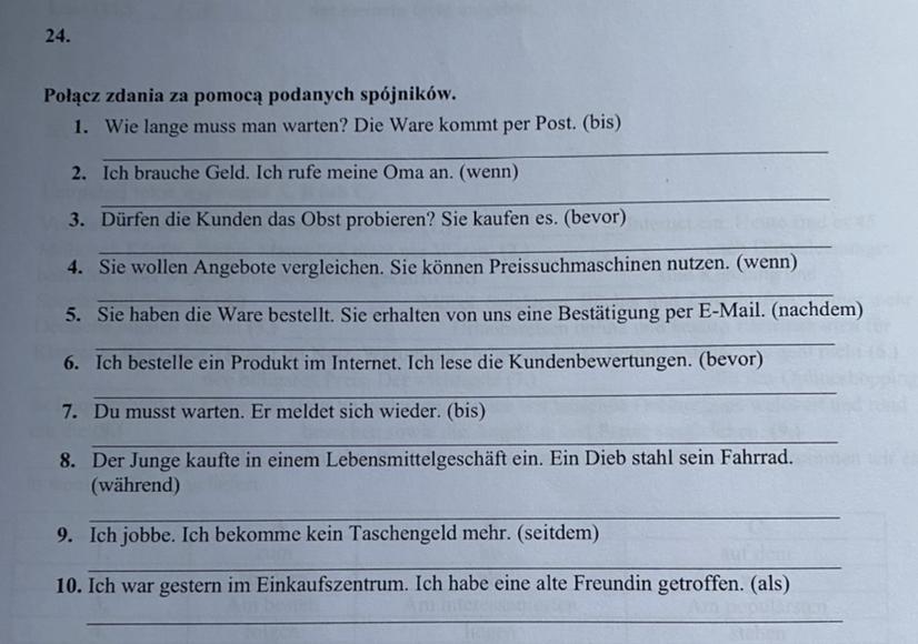 Połącz zdania za pomocą podanych spójników. - Brainly.pl Polacz Zdania Za Pomoca Spojnikow Mozesz Zmieniac Kolejnosc Wypowiedzen