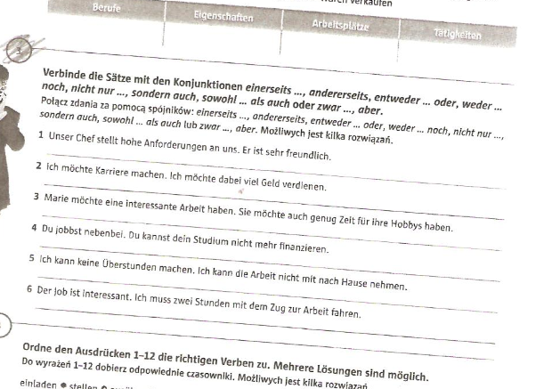 Polacz Zdania Za Pomoca Spojnikow Mozesz Zmieniac Kolejnosc Wypowiedzen