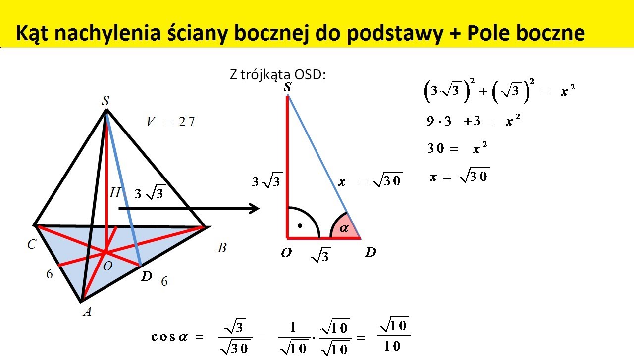 Jak Sie Liczy Pole Boczne Ostrosłupa