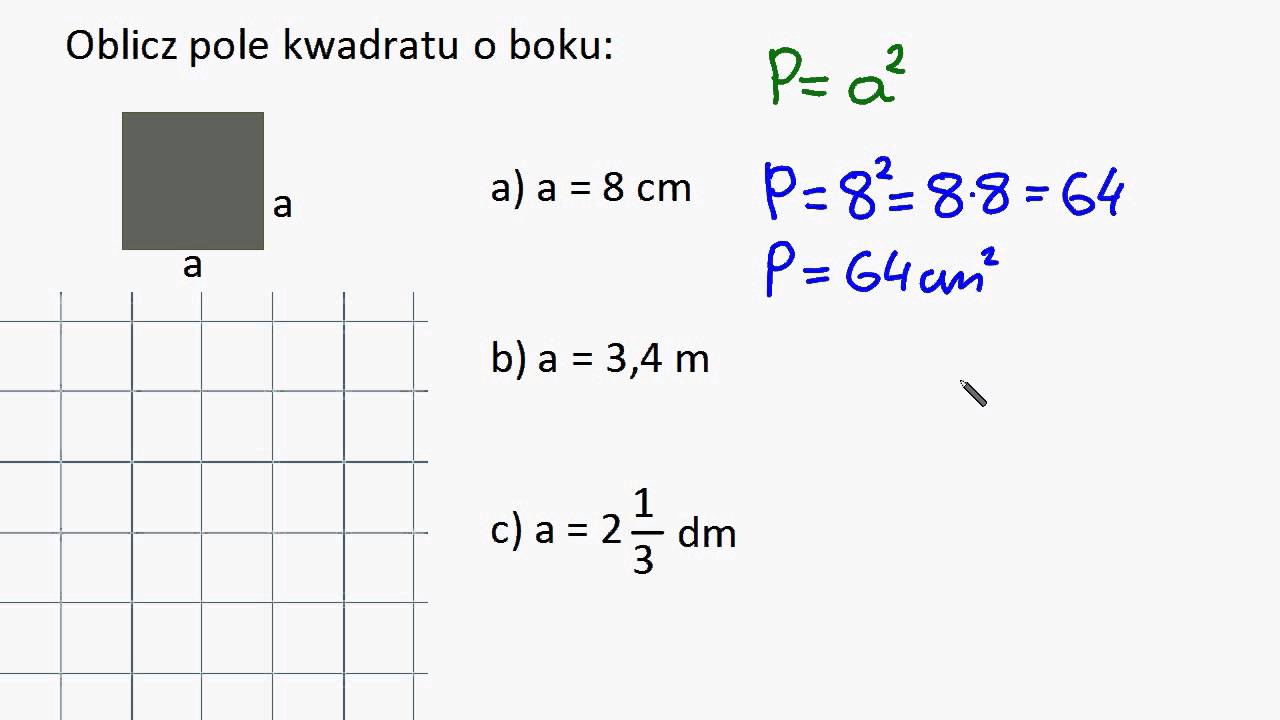 Jaki Jest Wzór Na Pole Kwadratu