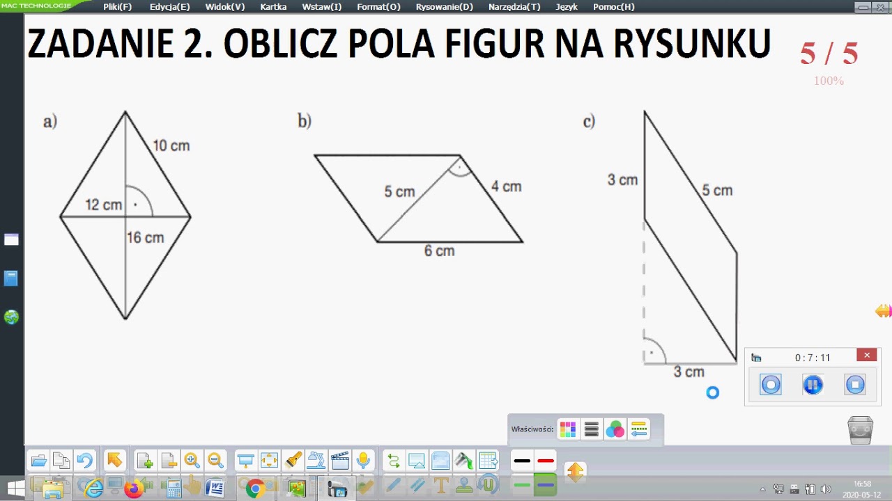Pole równoległoboku i rombu - ćwiczenia - YouTube Pole Równoległoboku I Rombu Zadania Klasa 5 Pdf
