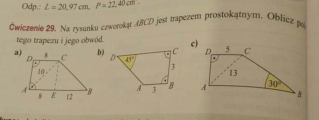 Pole Trapezu Przedstawionego Na Rysunku Jest Rwne - question Pole Trapezu Prostokątnego Przedstawionego Na Rysunku Obok Jest Równe