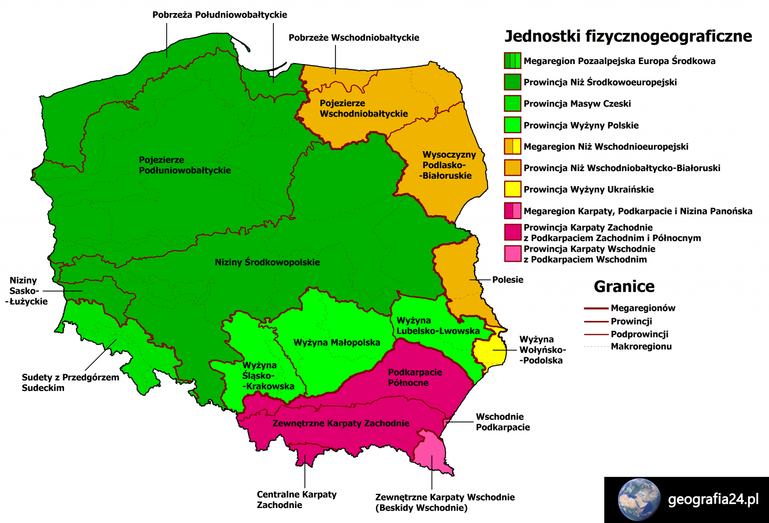 Położenie i granice Polski | Geografia24.pl Położenie I Granice Polski Klasa 7
