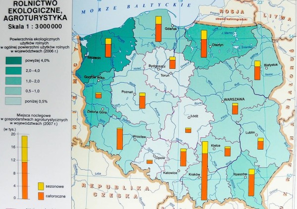 POLSKA MAPA ŚCIENNA ROLNICTWO I PRZEMYSŁ Przemysl Nowa Era