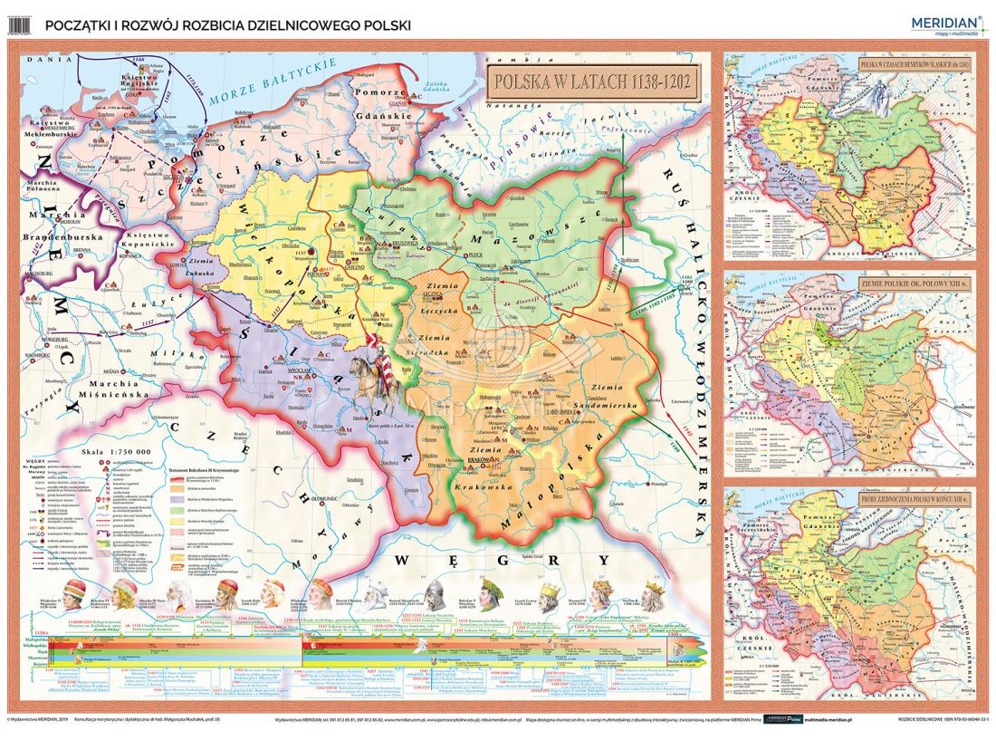 POLSKA ROZBICIE DZIELNICOWE MAPA SZKOLNA NA ŚCIANĘ Rozbicie Dzielnicowe W Polsce Referat