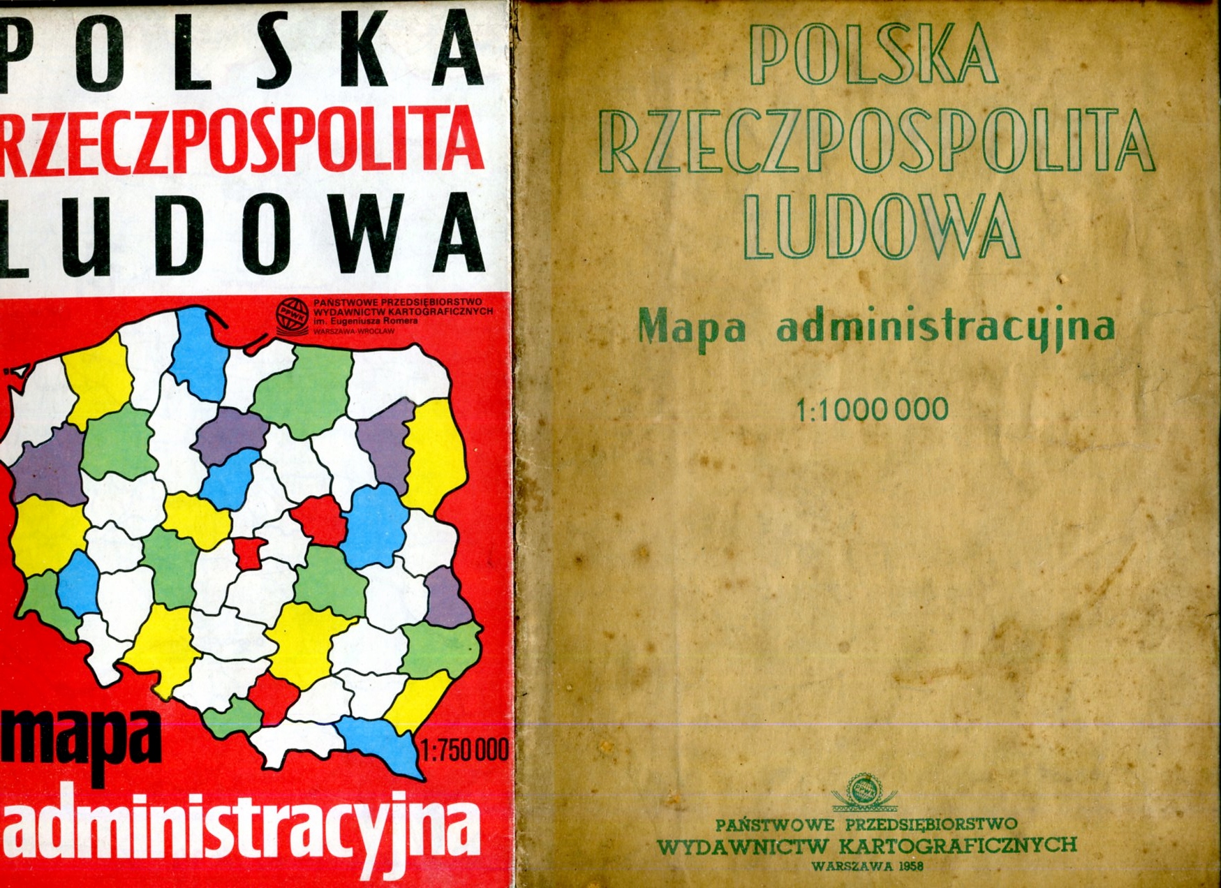 Polska Rzeczpospolita Ludowa mapa administracyjna (1989 + mapa z 1958 r Sprawdzian Z Historii Polska Rzeczpospolita Ludowa