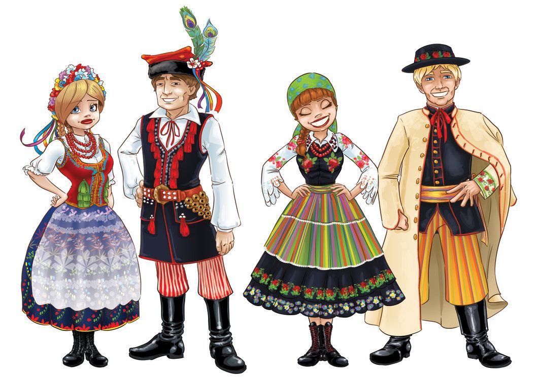 Polskie, tradycyjne, stroje ludowe, Krakowski i Łowicki. | Folklore Nowoczesne Stroje Dla Koła Gospodyń Wiejskich