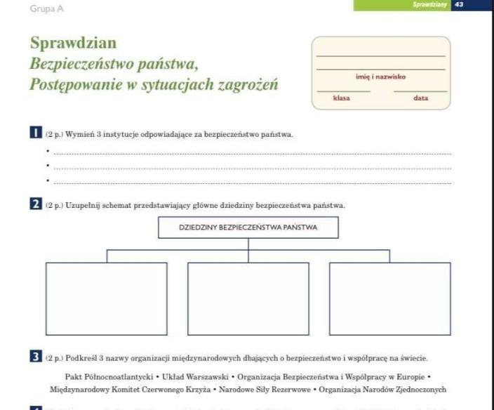 pomocy na dzisiaj!!! Daje naj - Brainly.pl Sprawdzian Z Edb Klasa 8 Postępowanie W Sytuacjach Zagrożeń