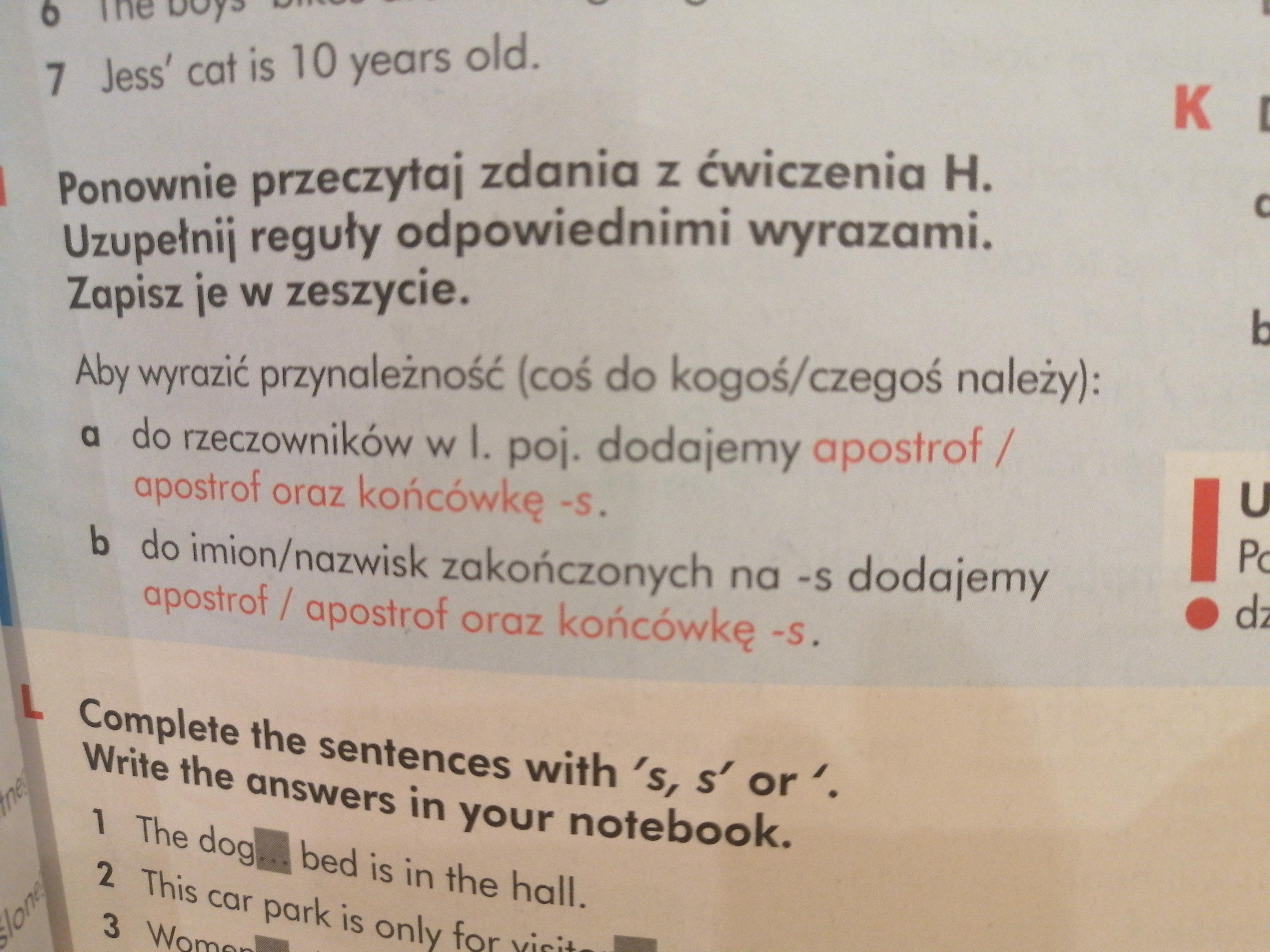 ponownie przeczytaj zdania z ćwiczenia h uzupełnij reguły odpowiednimi Przeczytaj Opowiadanie Ponownie I Uzupelnij Zdania
